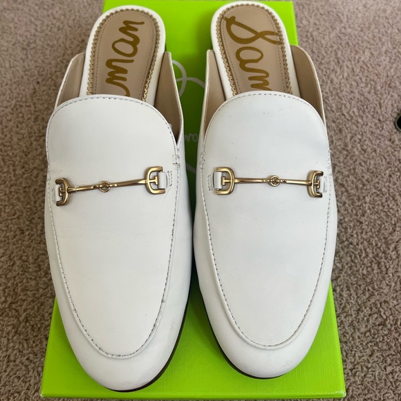 Sam Edelman white mules 8 - Picture 1 of 3